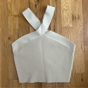 Aritzia Babaton Sculpt Knit Ribbed Cross Crop Tank